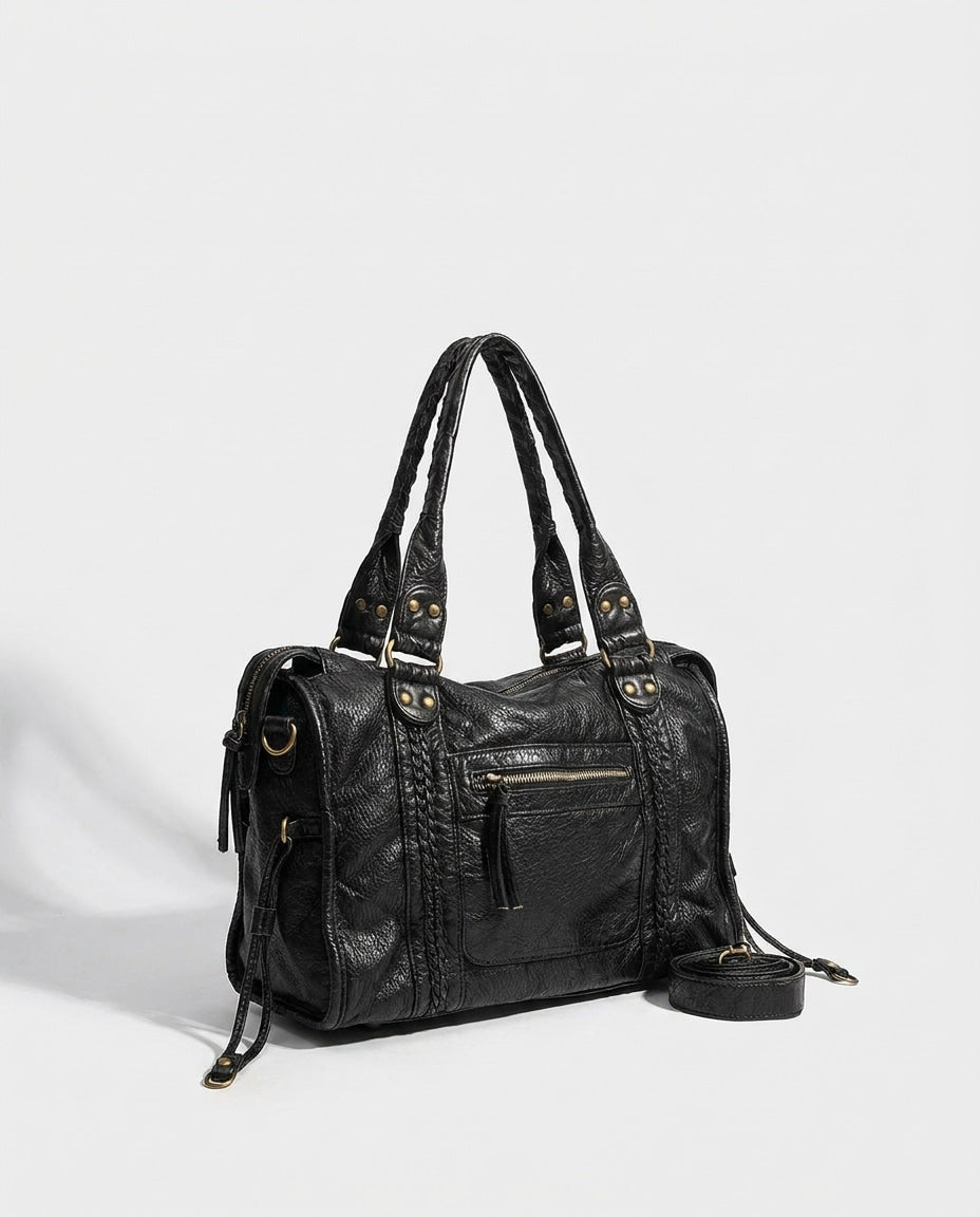 Isée Charvet | Structured Braided-Trim Tote Bag