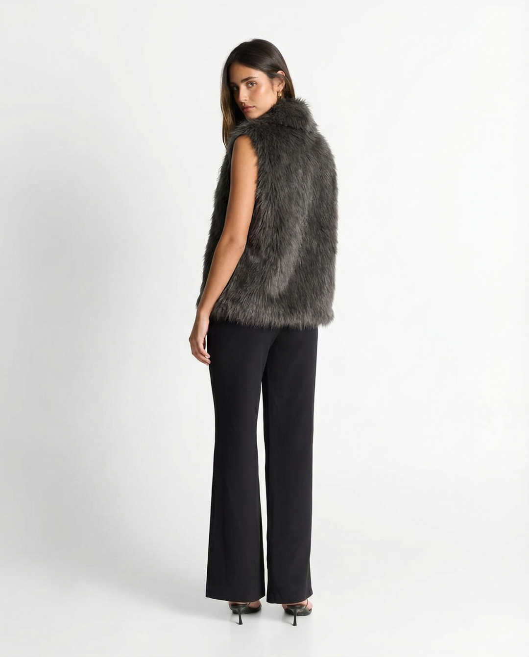 Perrine Valrenne | High-Neck Faux Fur Gilet