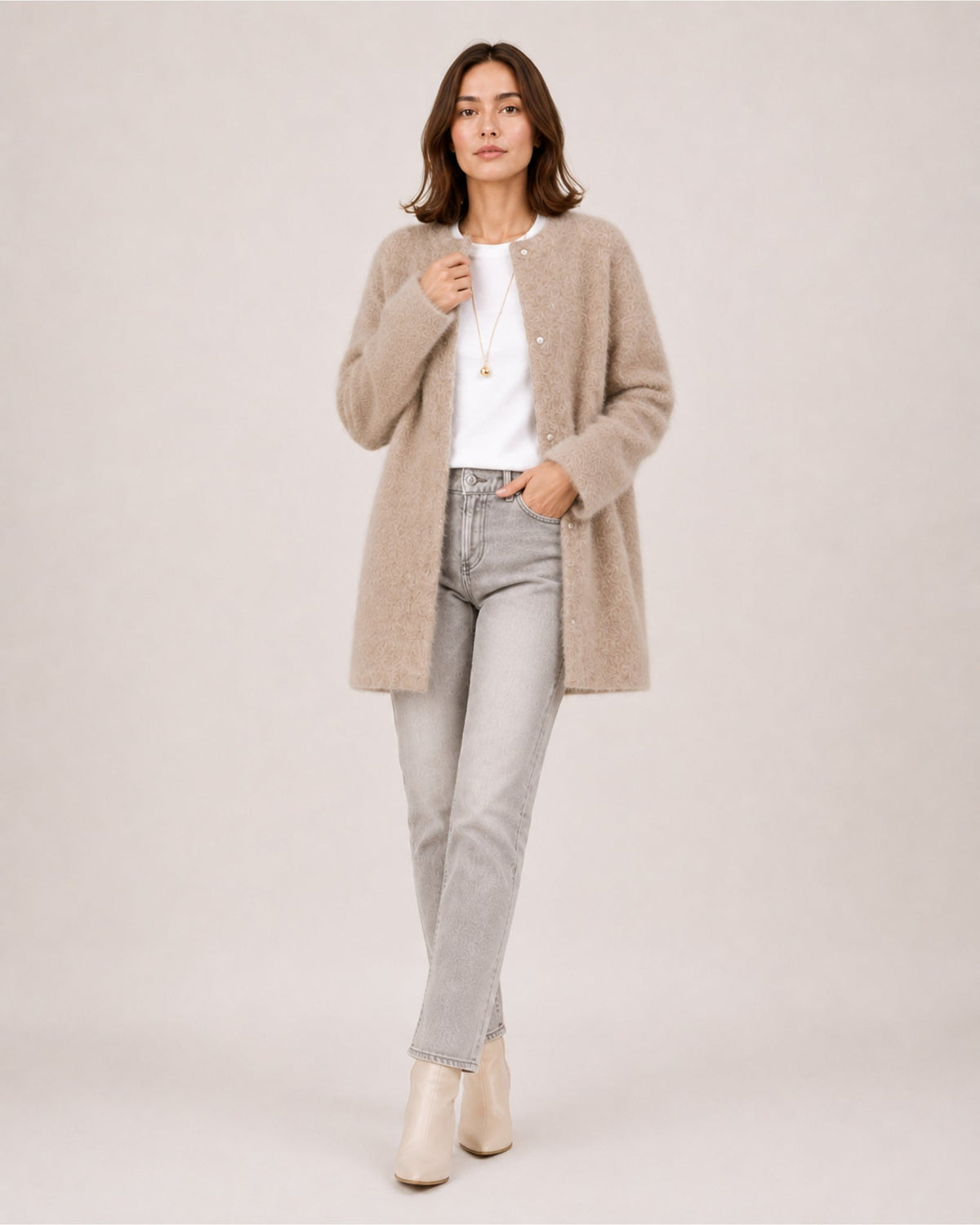 Virginia Monteluce | Women's Long Cardigan with Button Front