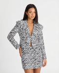 Charlotte de Montfort  | Zebra Print Satin Blazer Co-ord Set