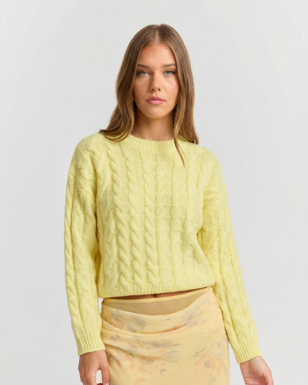 Élodie Valpré  | Relaxed Cropped Cable Knit Top