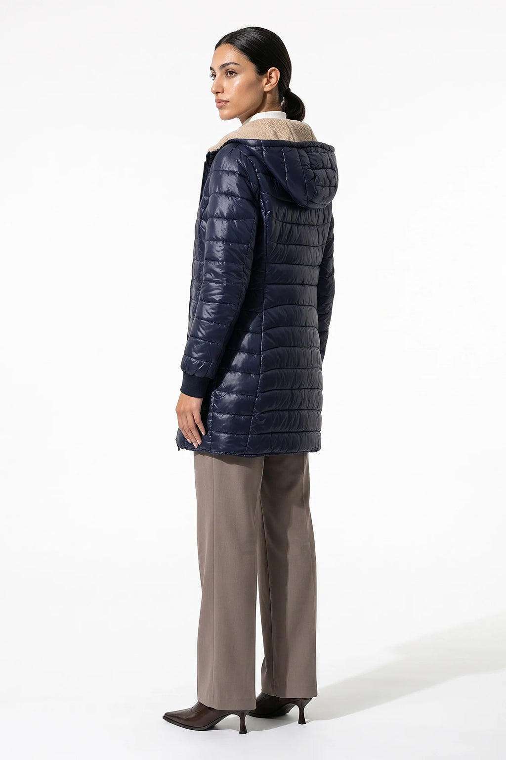 Lucie Picard | Women’s Winter Warm Fleece Lined Hooded Longline Puffer Coat