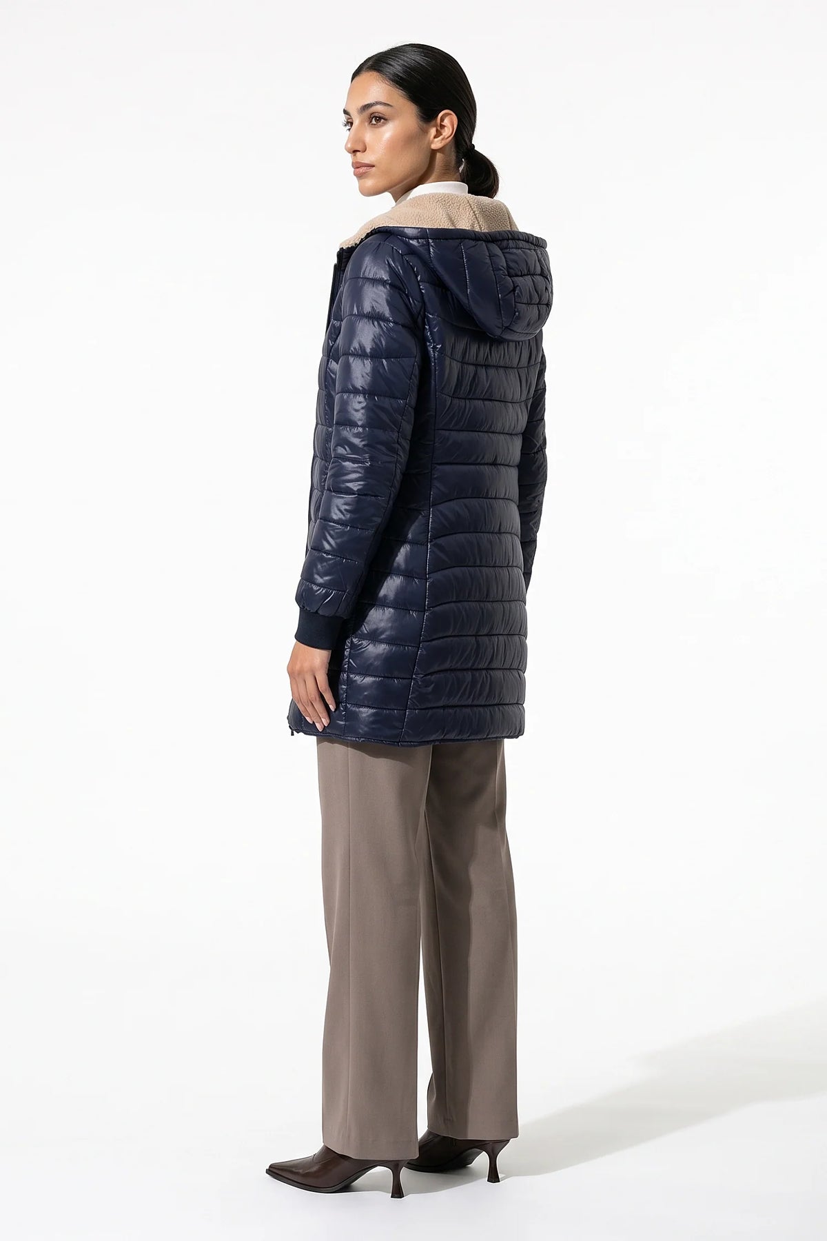 Lucie Picard | Women’s Winter Warm Fleece Lined Hooded Longline Puffer Coat