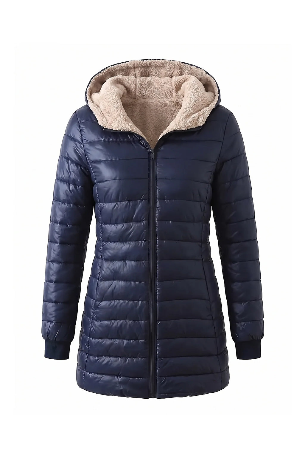 Lucie Picard | Women’s Winter Warm Fleece Lined Hooded Longline Puffer Coat