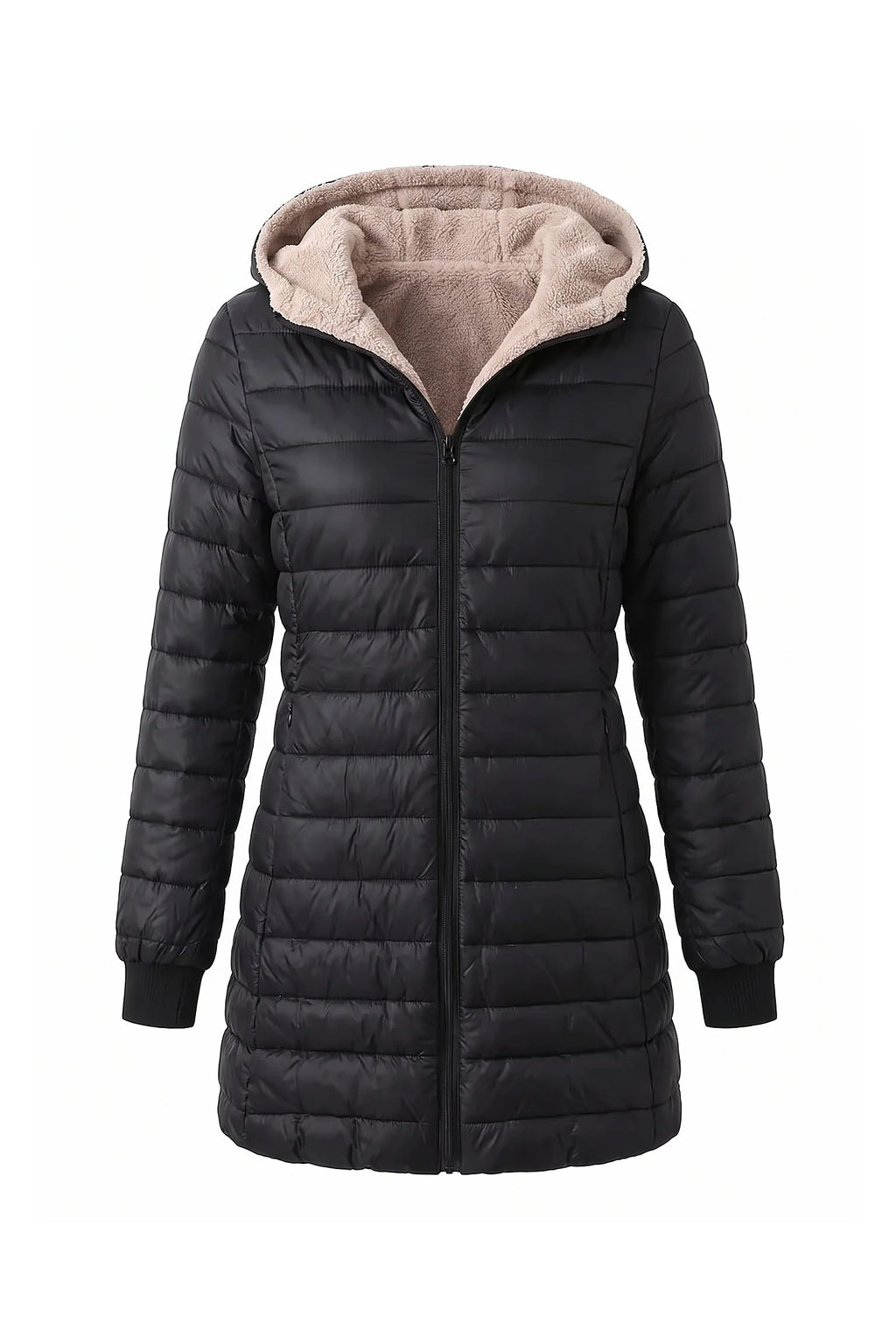 Lucie Picard | Women’s Winter Warm Fleece Lined Hooded Longline Puffer Coat