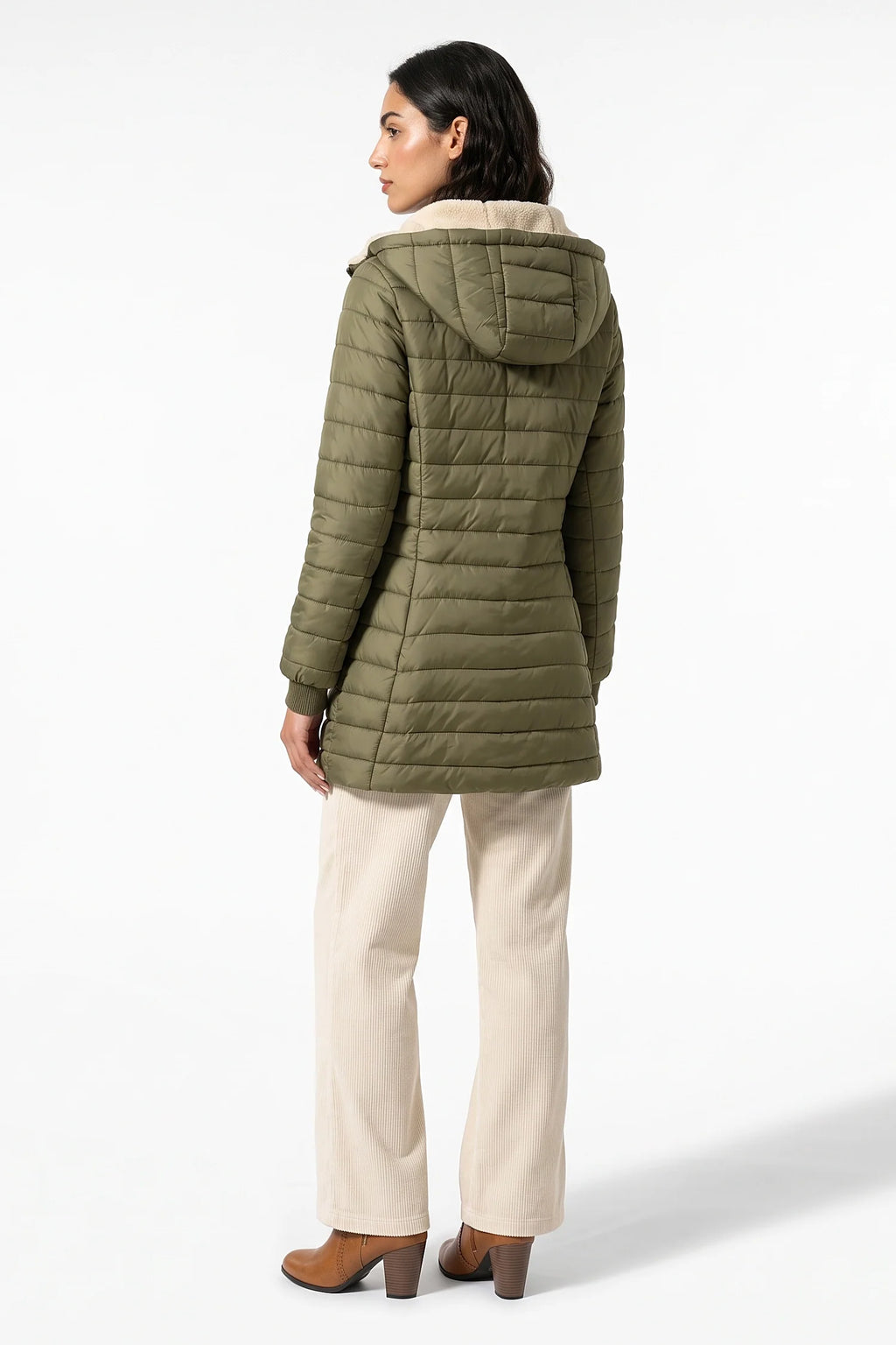 Lucie Picard | Women’s Winter Warm Fleece Lined Hooded Longline Puffer Coat