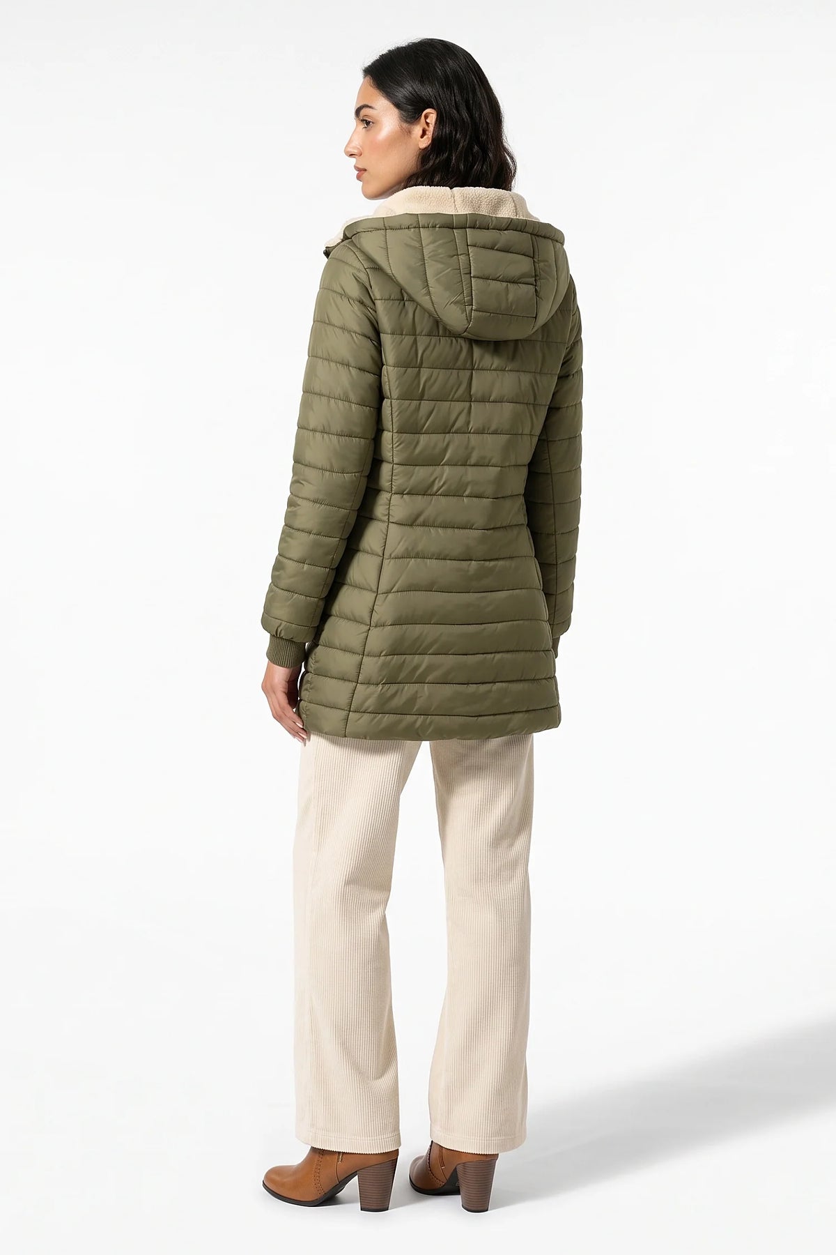 Lucie Picard | Women’s Winter Warm Fleece Lined Hooded Longline Puffer Coat