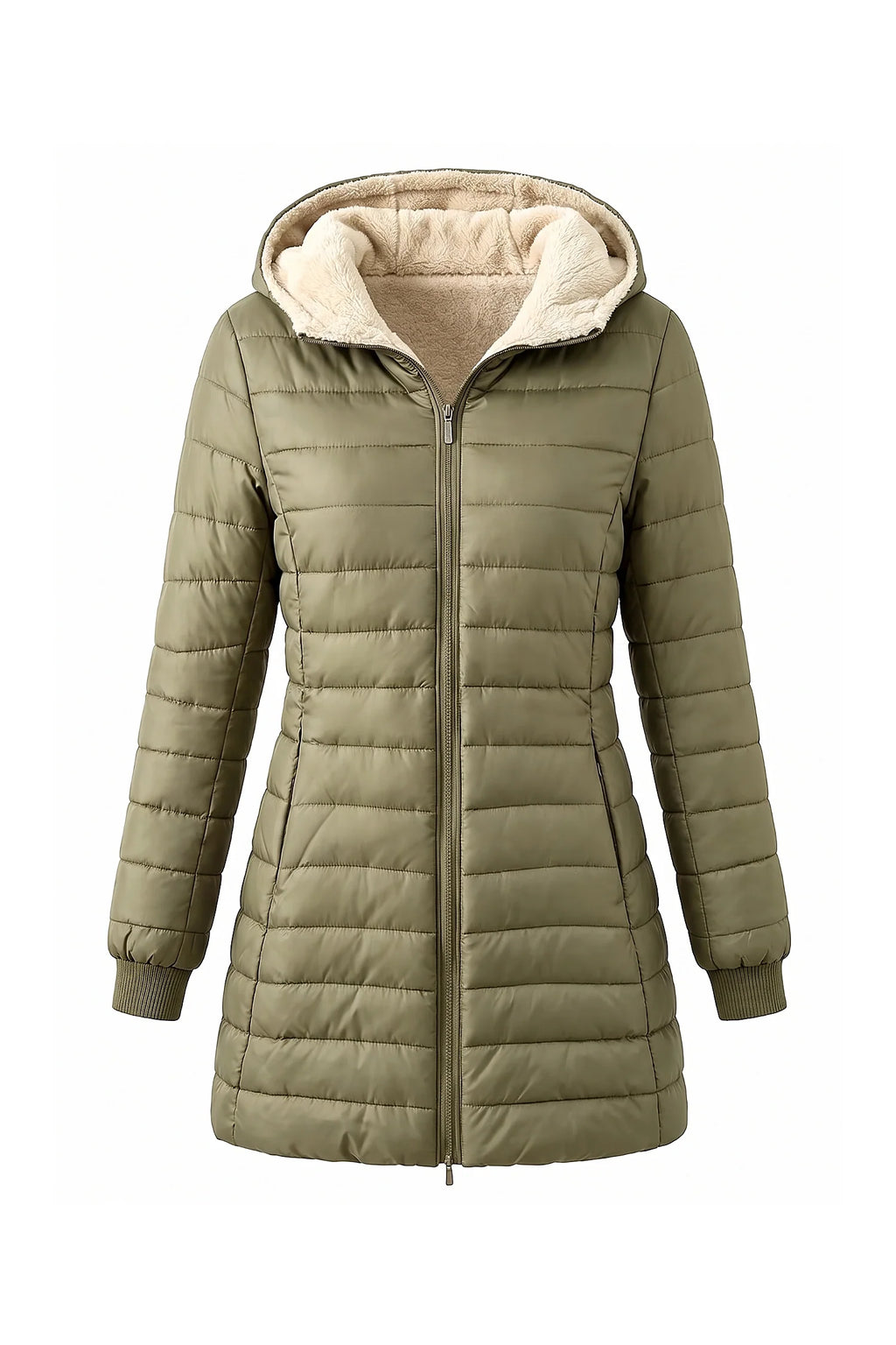 Lucie Picard | Women’s Winter Warm Fleece Lined Hooded Longline Puffer Coat
