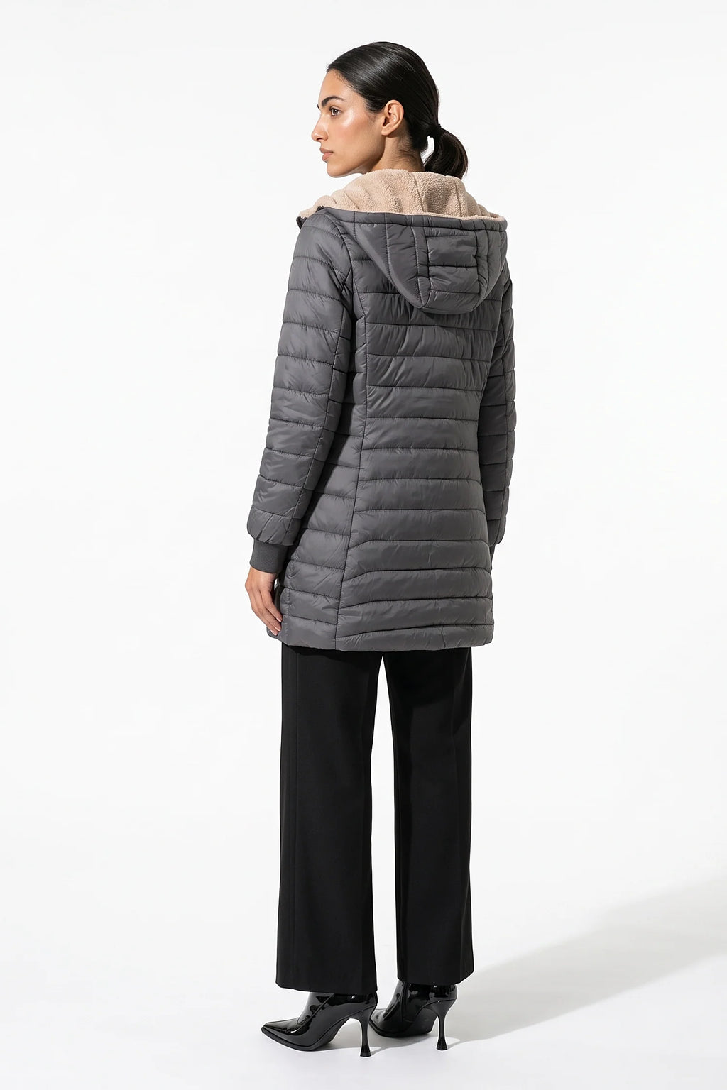 Lucie Picard | Women’s Winter Warm Fleece Lined Hooded Longline Puffer Coat