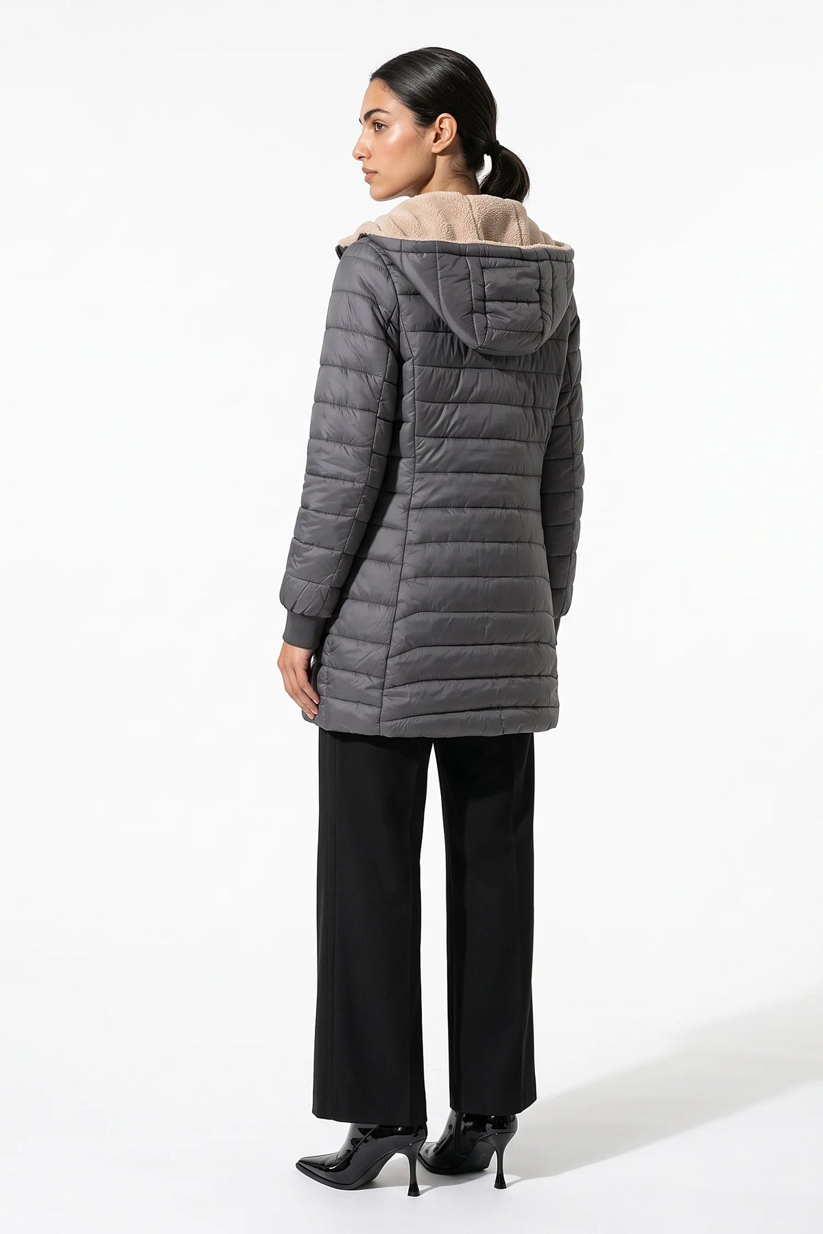 Lucie Picard | Women’s Winter Warm Fleece Lined Hooded Longline Puffer Coat