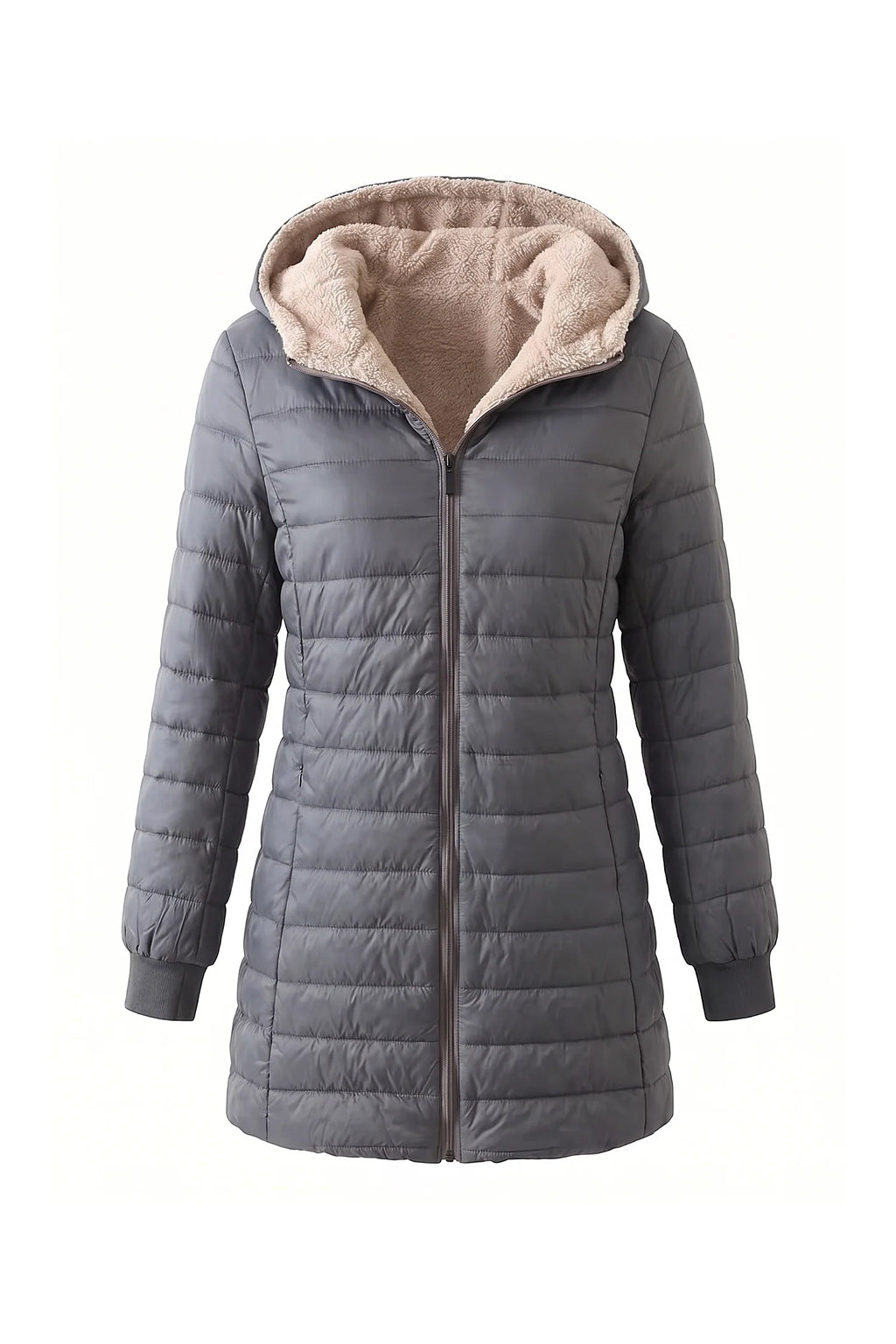 Lucie Picard | Women’s Winter Warm Fleece Lined Hooded Longline Puffer Coat