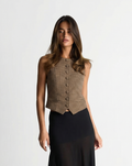 Alexane Rochefort  | Check Houndstooth Fitted Waistcoat