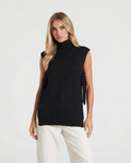 Cassandre Lavigne | Roll-Neck Tie-Side Longline Knit Vest