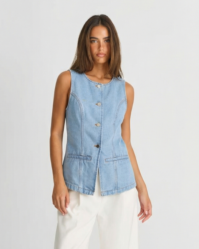 Gisèle Montauban | Denim Waistcoat