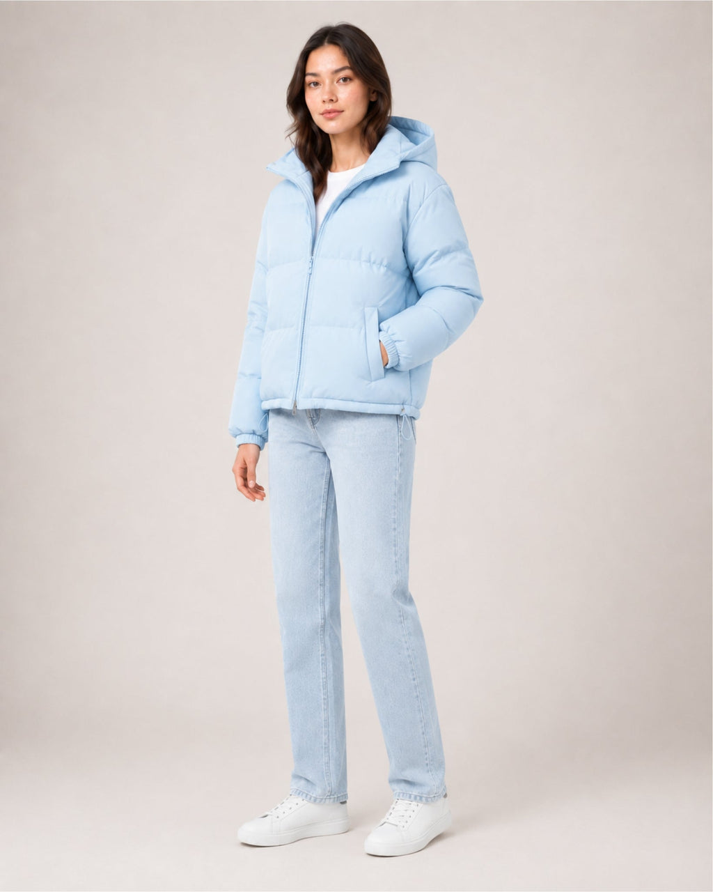 Giorgia Castelani | Women's Hooded Puffer Jacket – Warm Padded Zip-Up Coat