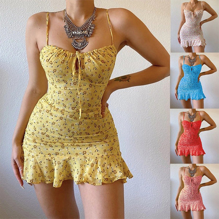 Beatrice Greco | Floral Summer Dress With Ruffle Hem For Women