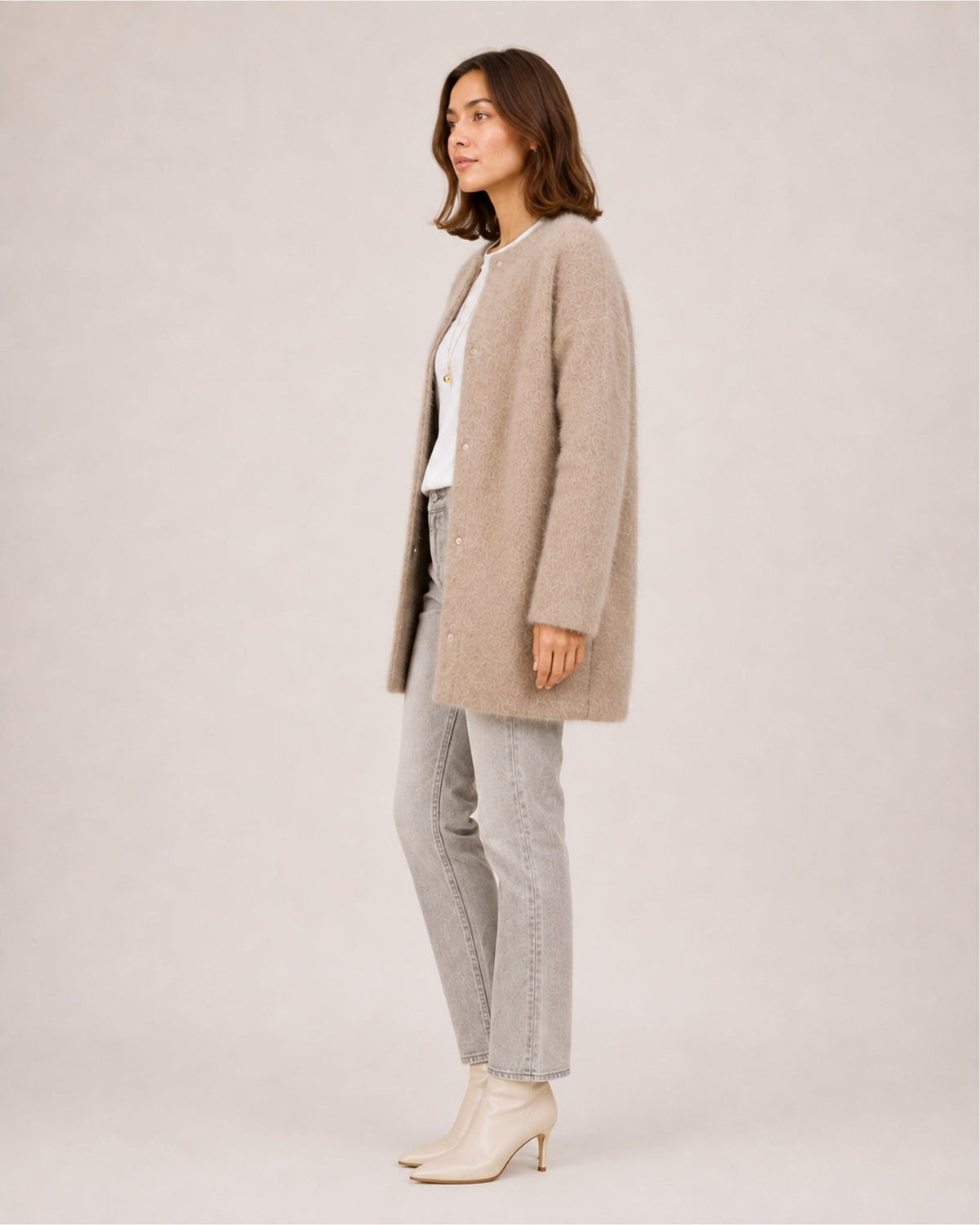 Virginia Monteluce | Women's Long Cardigan with Button Front