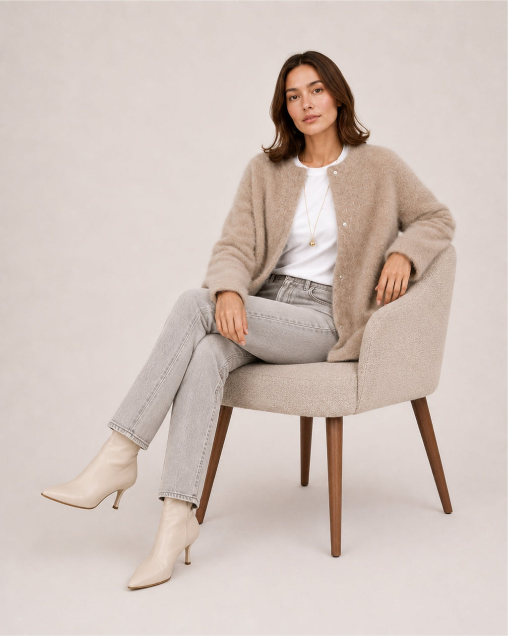 Virginia Monteluce | Women's Long Cardigan with Button Front