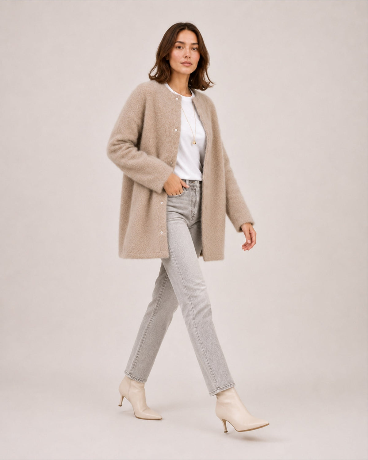 Virginia Monteluce | Women's Long Cardigan with Button Front