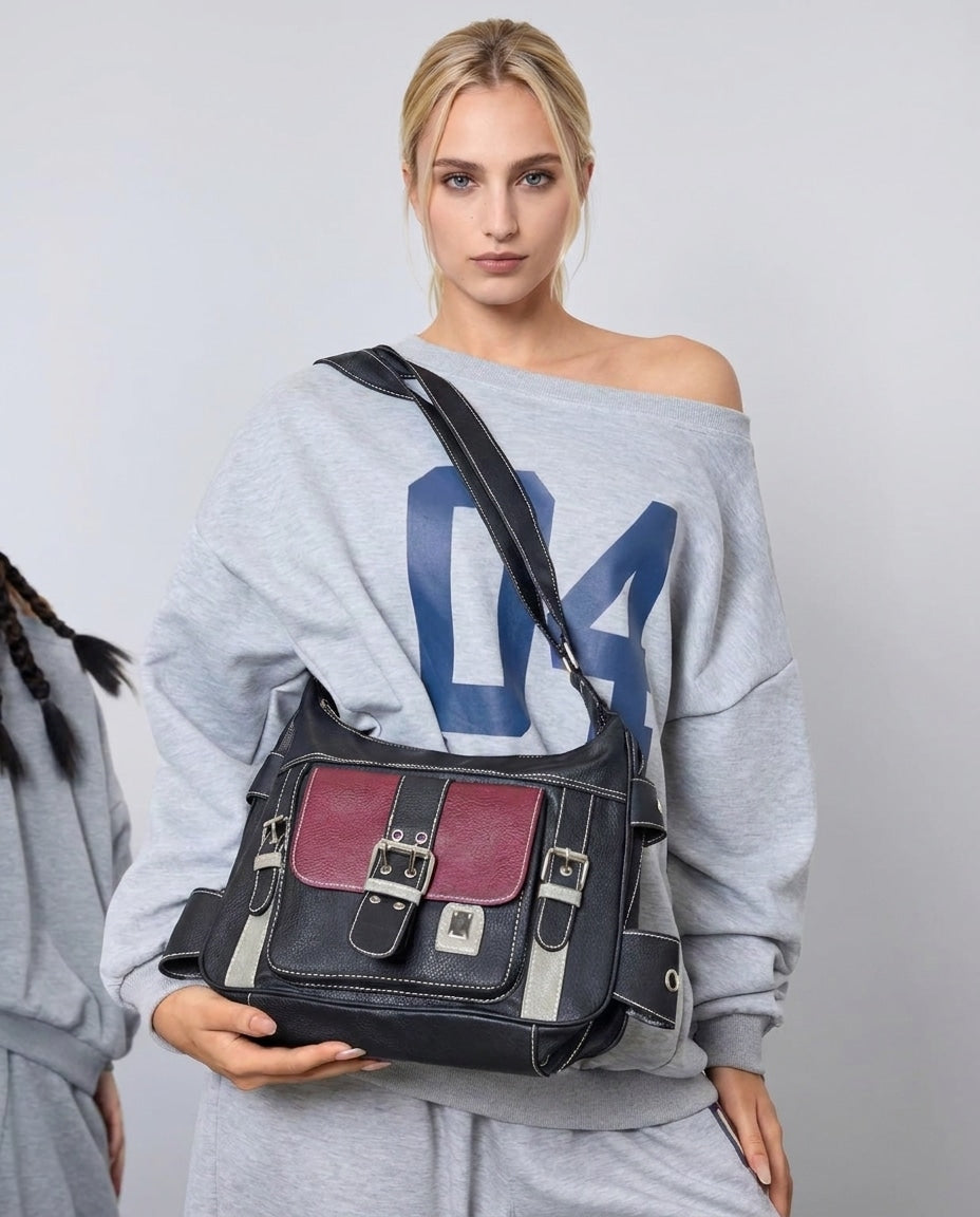 Garance Delorme |Twin Buckle Flap Crossbody Bag