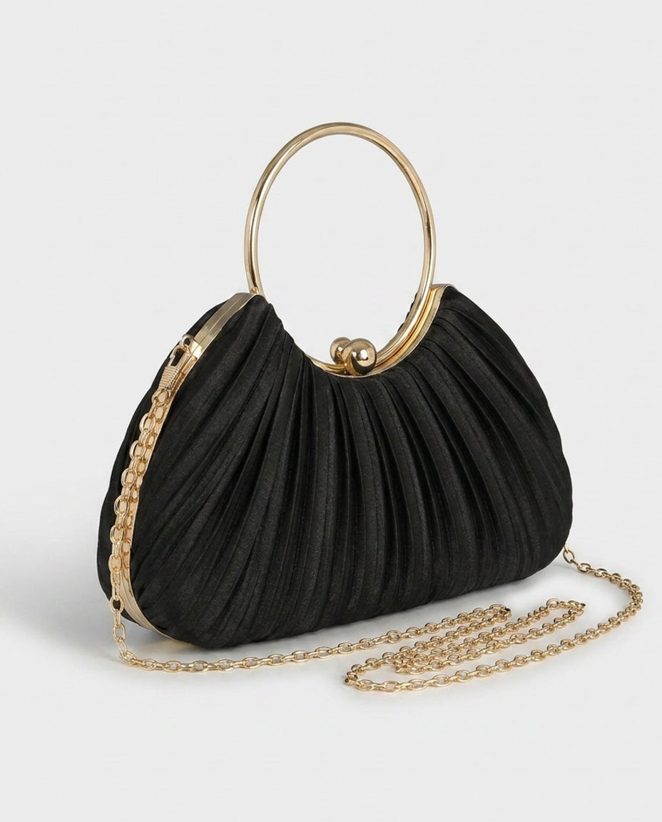 Maëva Delacour | Ruched Ring-Handle Clutch Bag