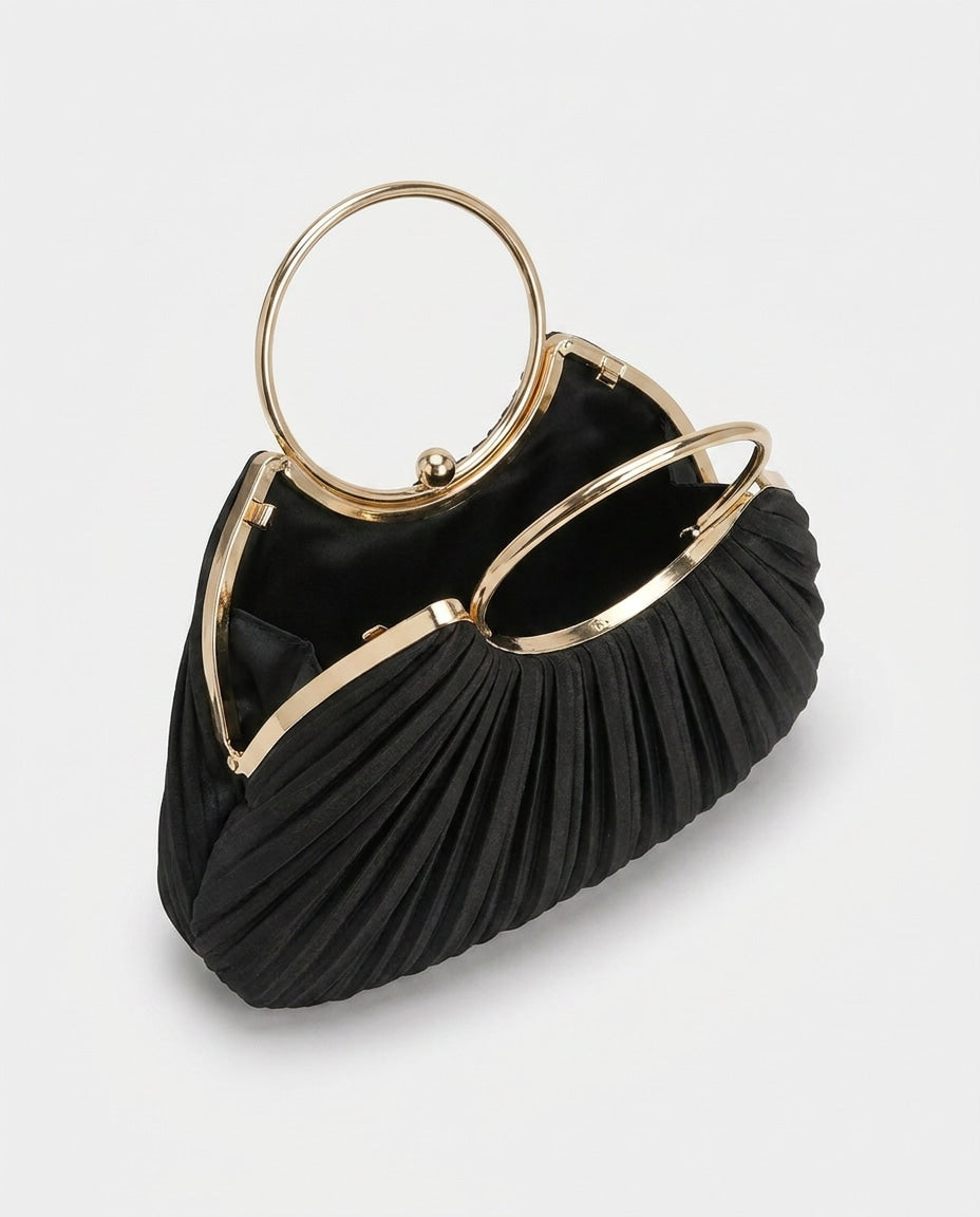 Maëva Delacour | Ruched Ring-Handle Clutch Bag