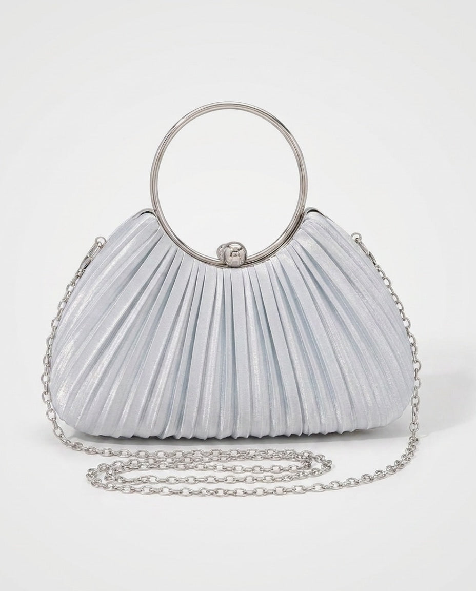 Maëva Delacour | Ruched Ring-Handle Clutch Bag