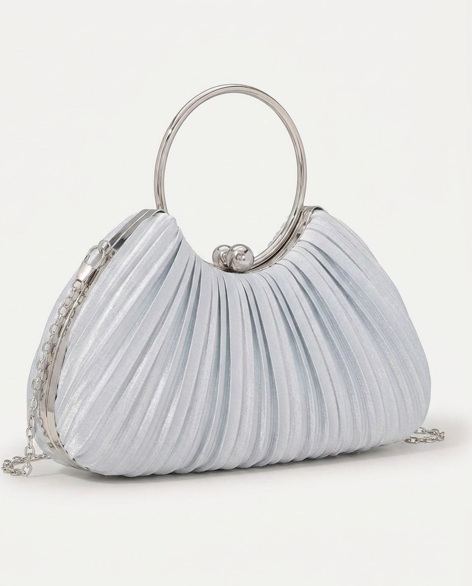 Maëva Delacour | Ruched Ring-Handle Clutch Bag