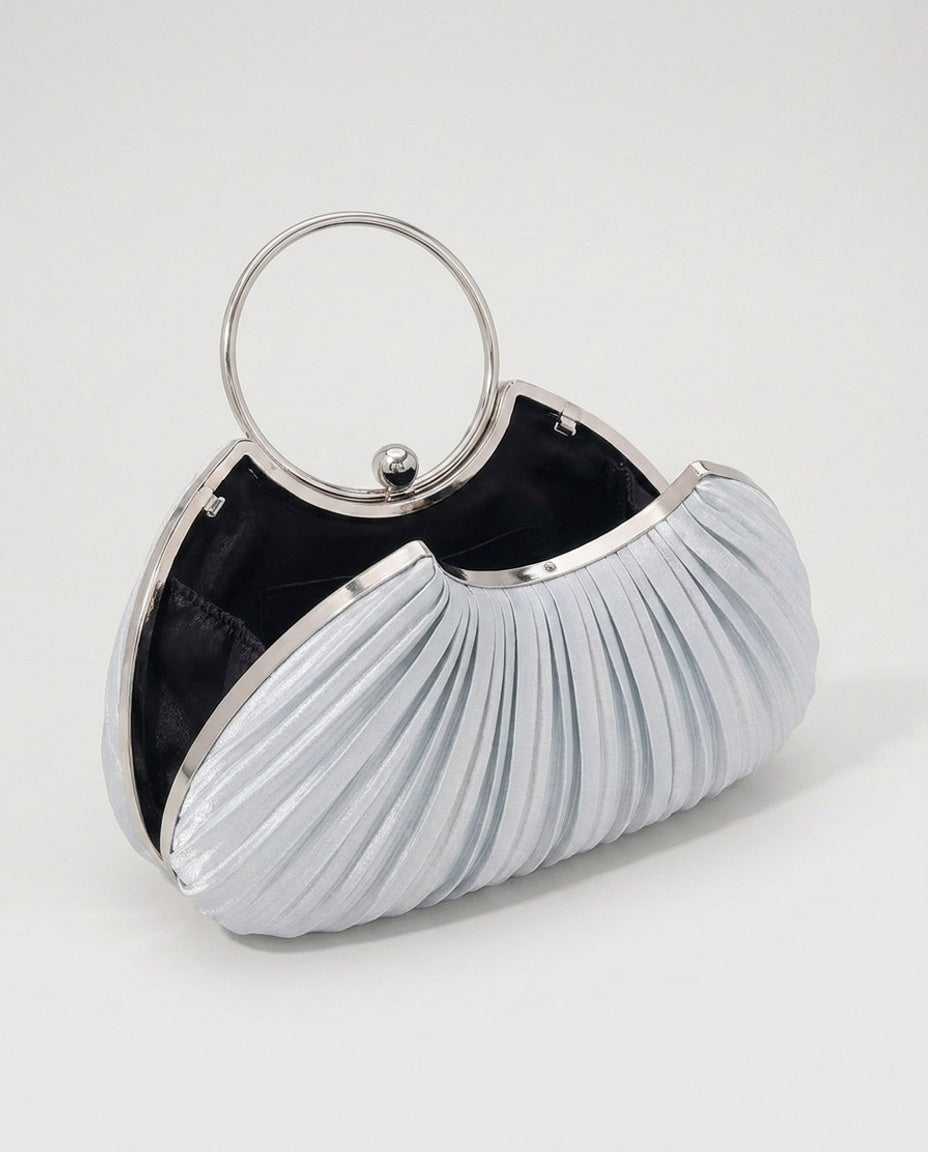 Maëva Delacour | Ruched Ring-Handle Clutch Bag