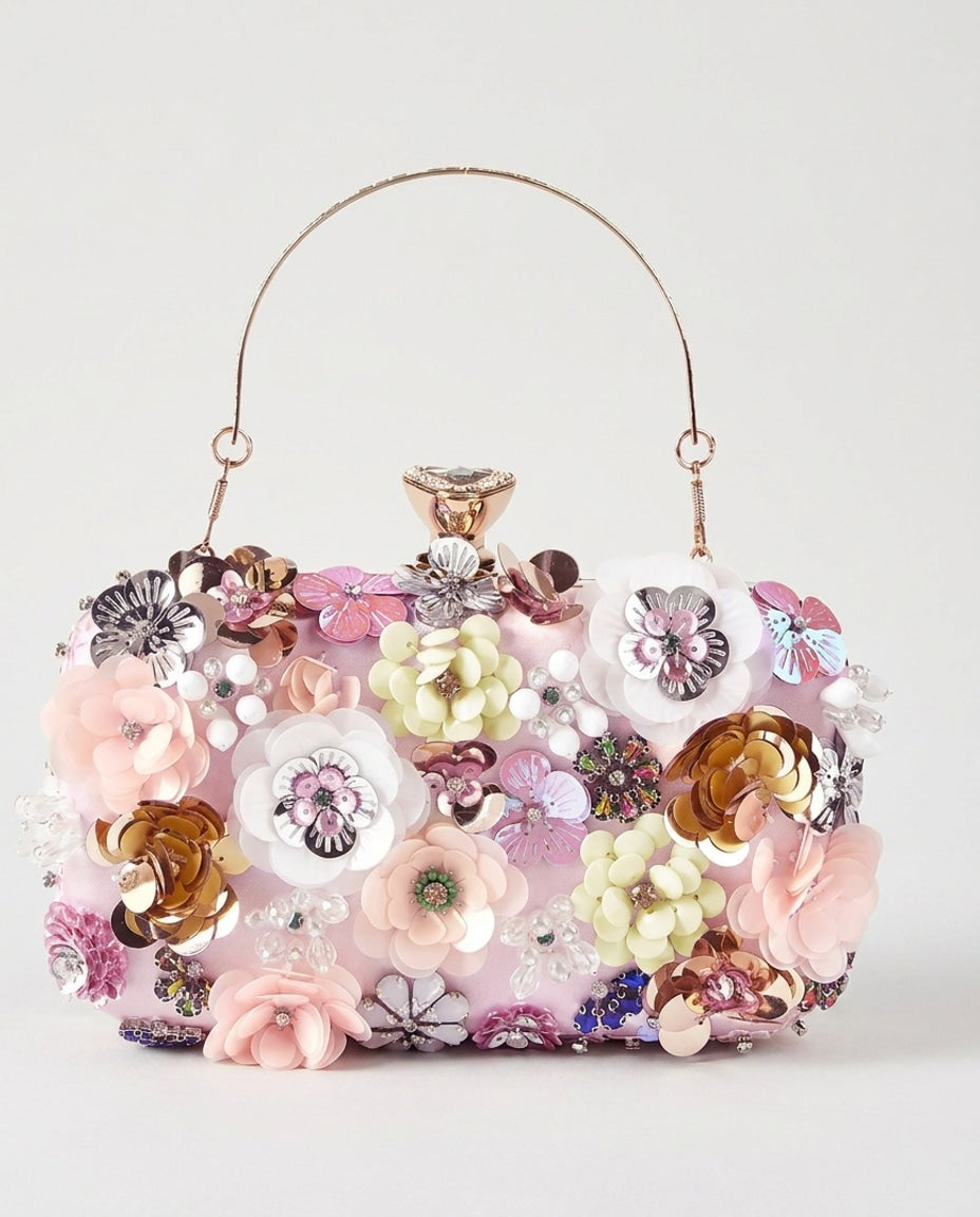 Noéliane Vaucel | Floral Embellished Top Handle Bag