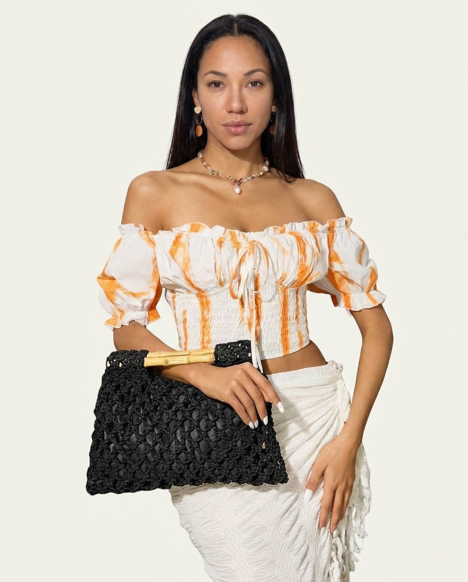 Avril Delaistre | Crochet Bamboo Handle Handbag
