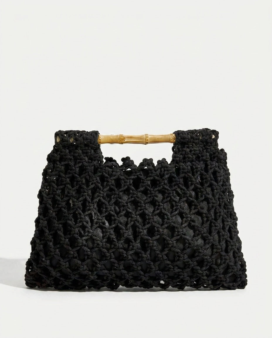 Avril Delaistre | Crochet Bamboo Handle Handbag