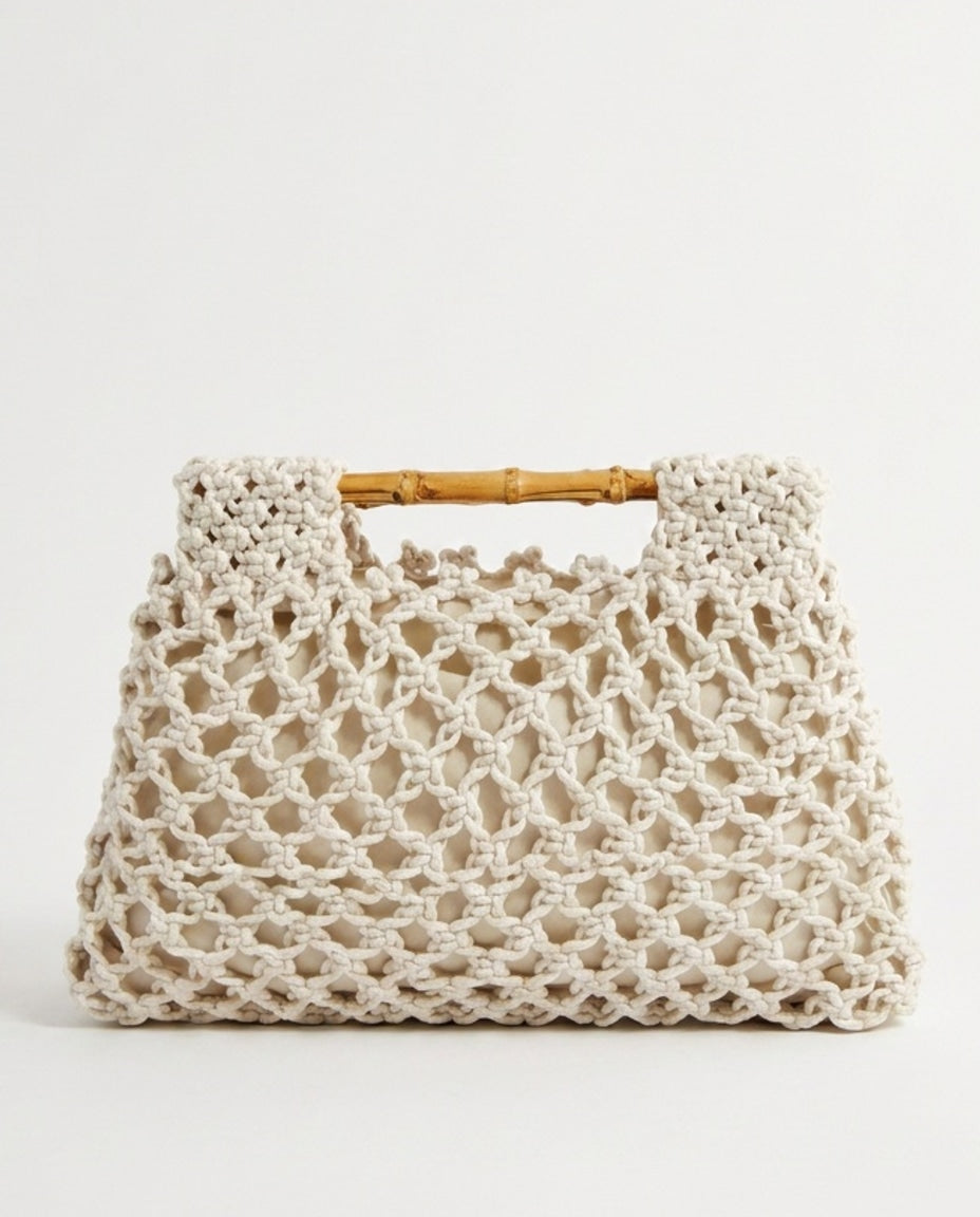 Avril Delaistre | Crochet Bamboo Handle Handbag