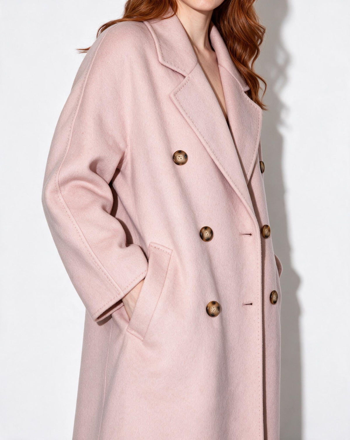 Rosamonde Clairvaux | Wool Longline Double-Breasted Notch-Lapel Coat