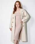 Rosamonde Clairvaux | Wool Longline Double-Breasted Notch-Lapel Coat