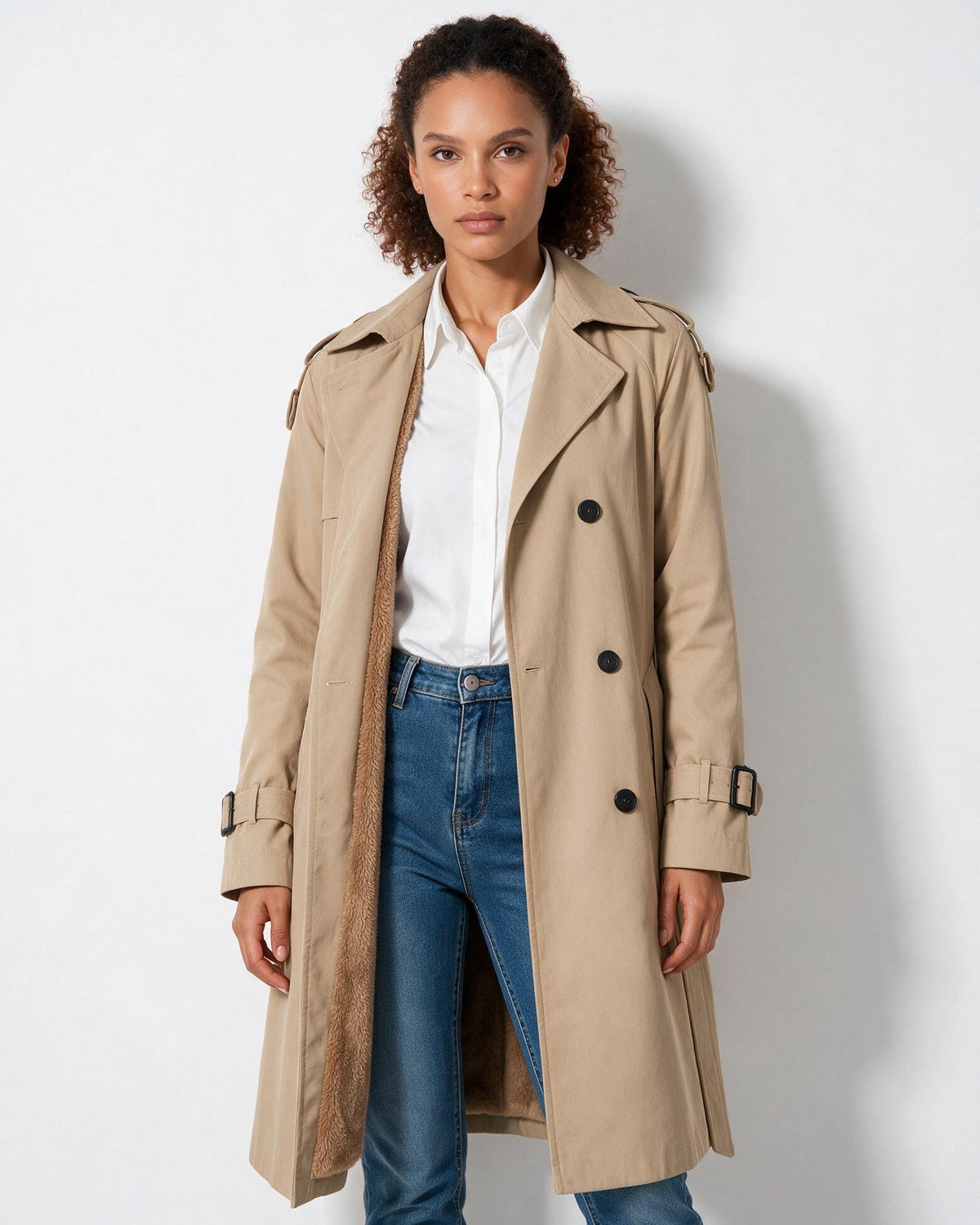 Cléliane Chazelle | Faux-Shearling Belted Longline Coat