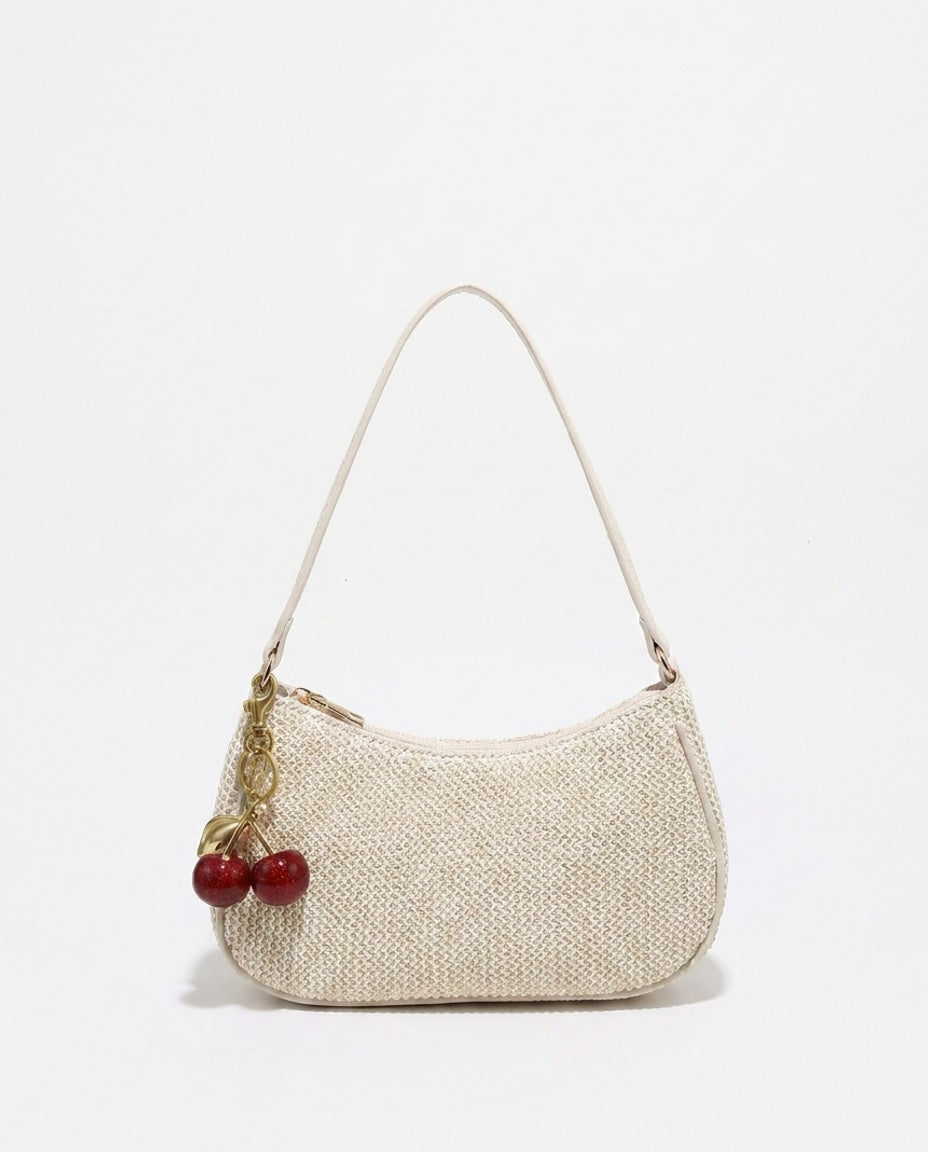 Camilia Desnoyers | Woven Crescent Shoulder Bag