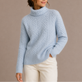 Noémie Laurent | Women’s Cable Knit Turtleneck Sweater – Chunky Winter Jumper