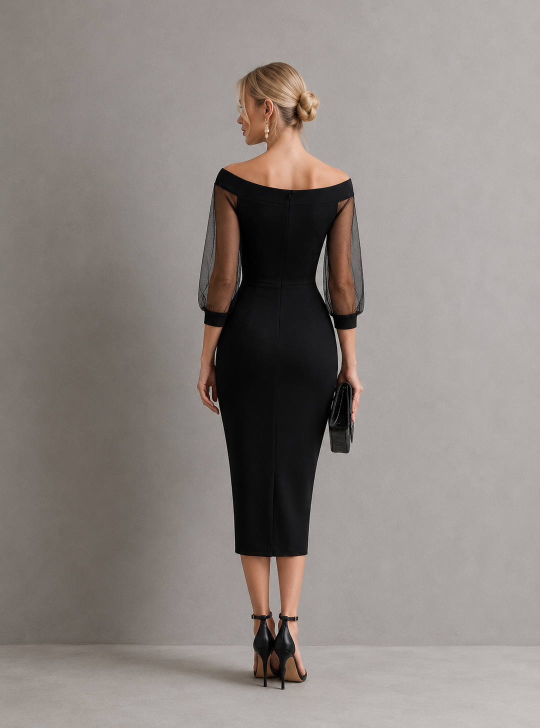 Selena Off-Shoulder Sweetheart Midi Dress
