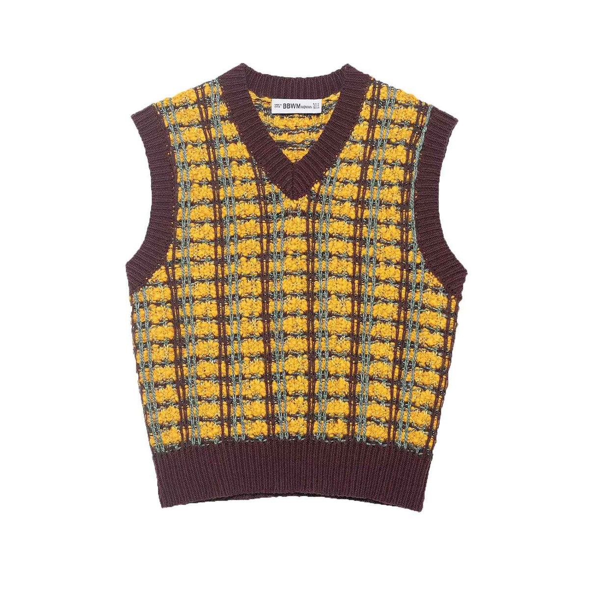 Coraline Montciel | Plaid Pattern Knit Vest