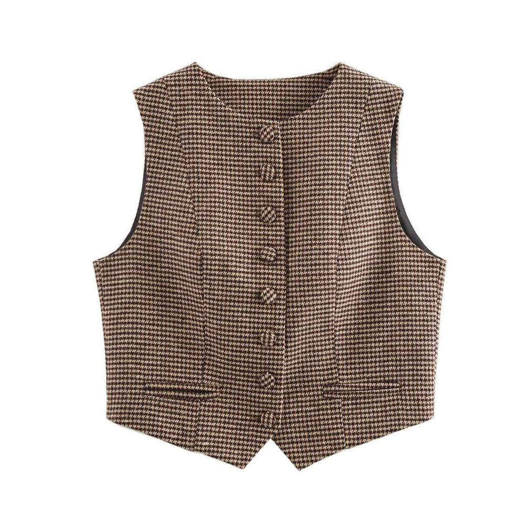 Alexane Rochefort  | Check Houndstooth Fitted Waistcoat