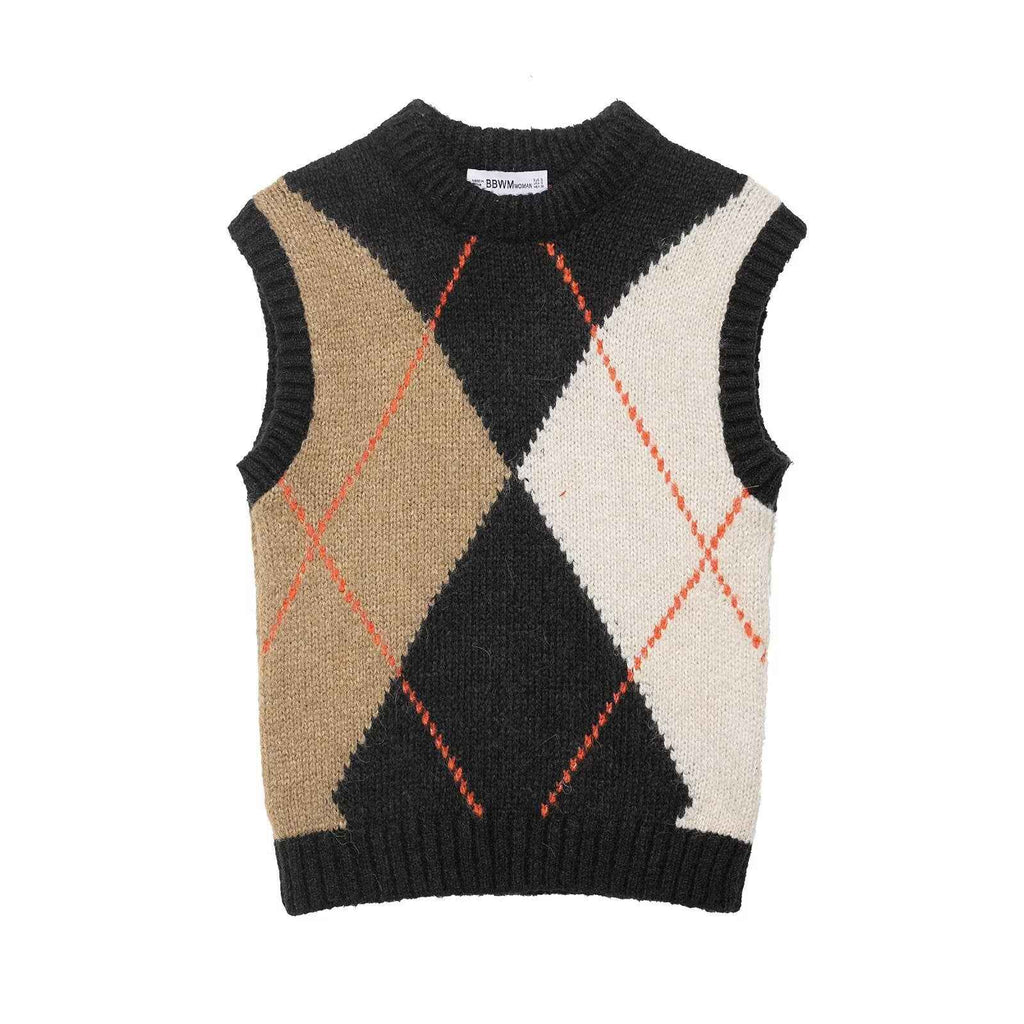 Salomé Montdor | Argyle Knit Sweater Vest