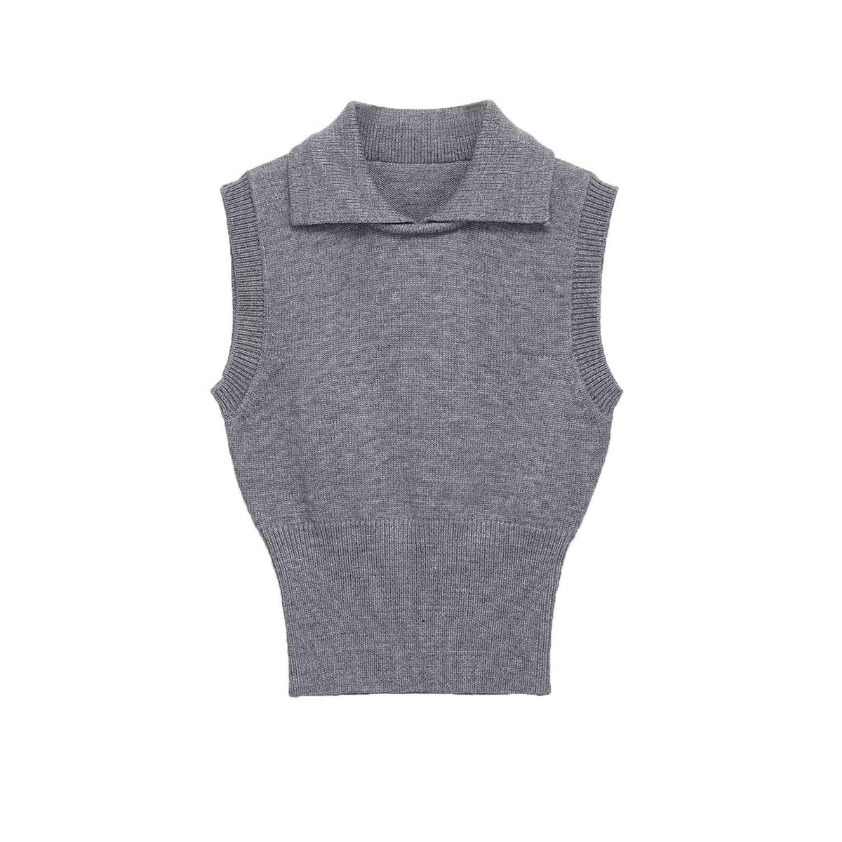 Armance Villedieu | Collared Cropped Sweater Vest