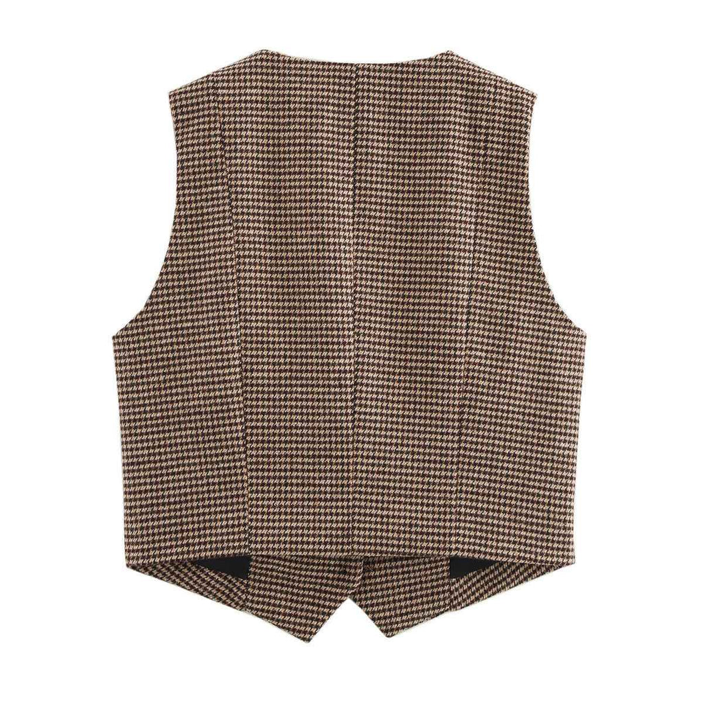 Alexane Rochefort  | Check Houndstooth Fitted Waistcoat