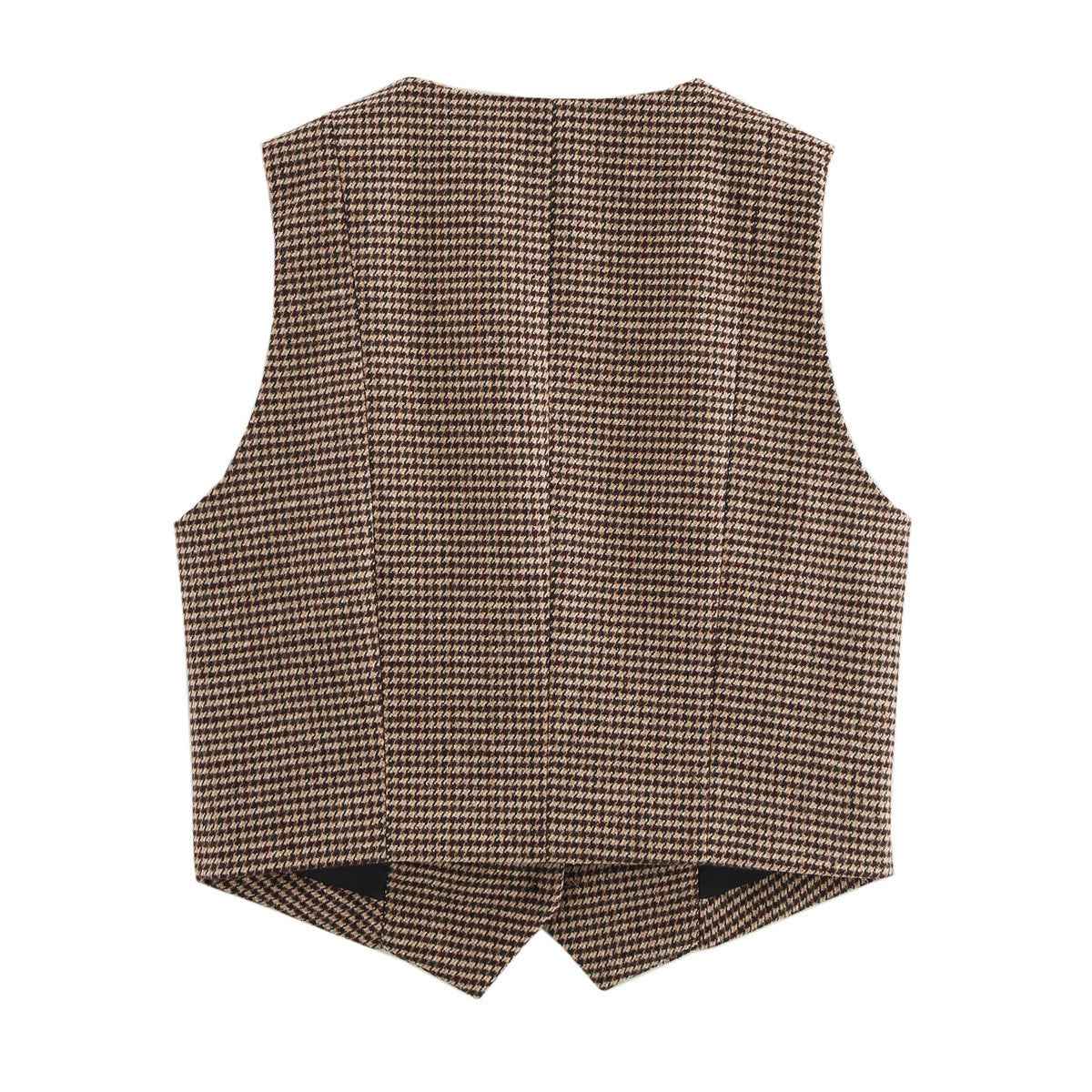 Alexane Rochefort  | Check Houndstooth Fitted Waistcoat