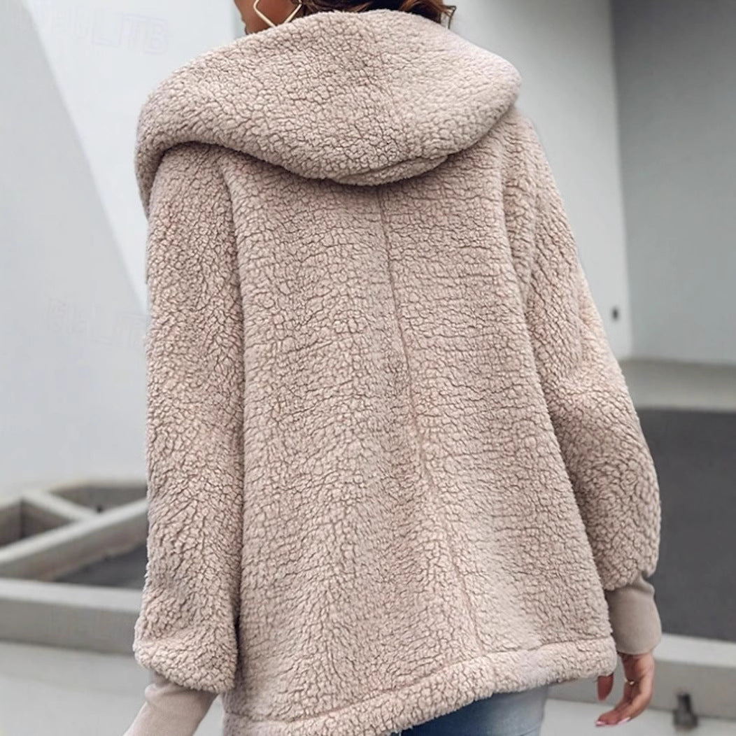 Mahaut Ségalen | Women's Oversized Teddy Coat with Shawl Collar and Pockets