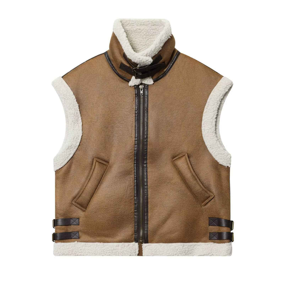 Juliette Montvert | Faux Shearling Aviator-Style Gilet
