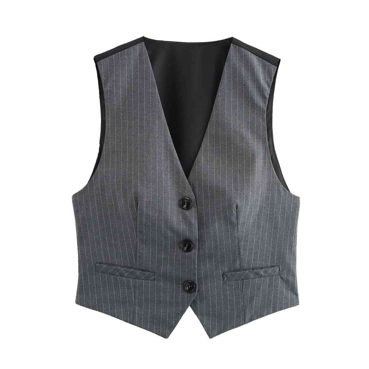 Éloïse Desvallons | Grey Pinstripe Tailored Vest