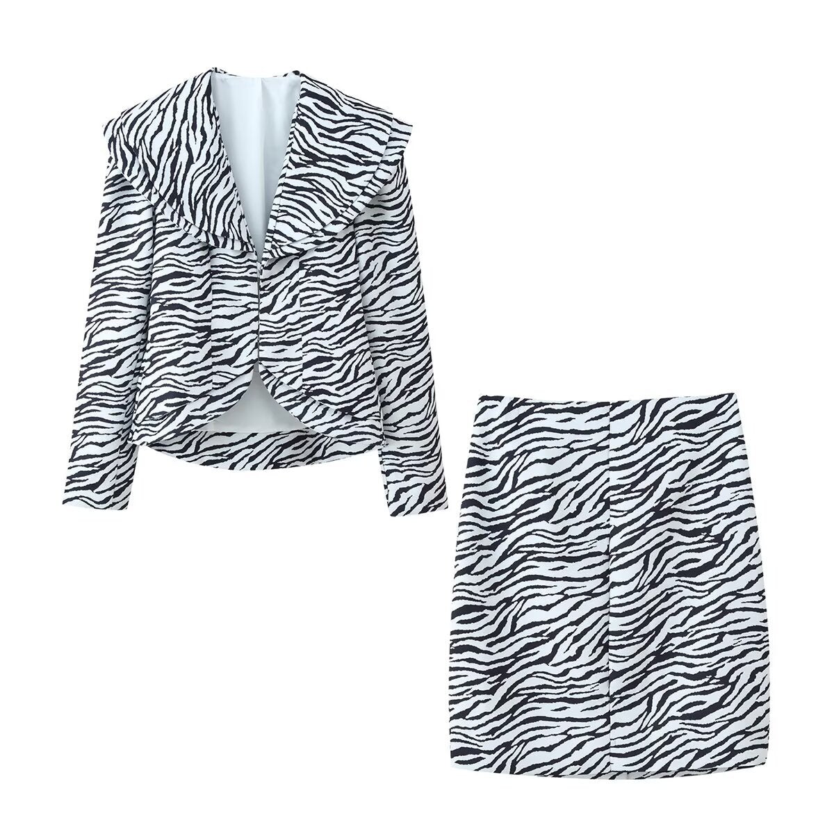 Charlotte de Montfort  | Zebra Print Satin Blazer Co-ord Set