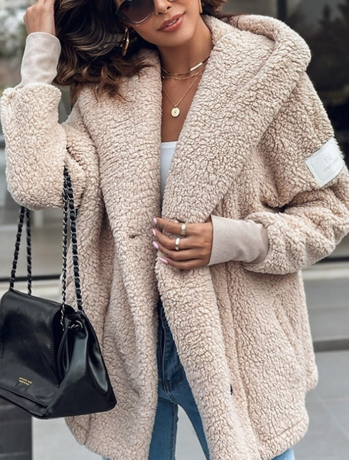 Mahaut Ségalen | Women's Oversized Teddy Coat with Shawl Collar and Pockets
